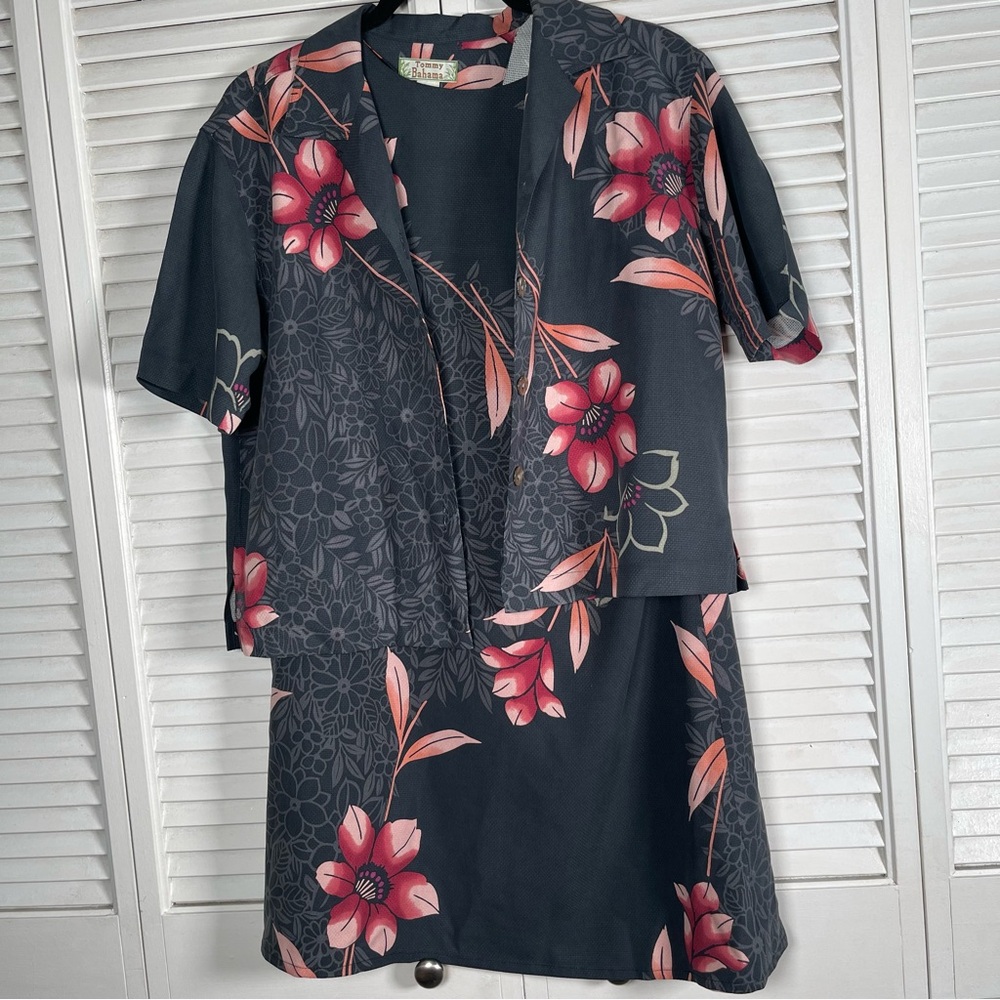 Tommy Bahama XS Silk 2-Pc Dress & Shirt Floral‎